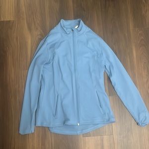 blue athletic zip up jacket